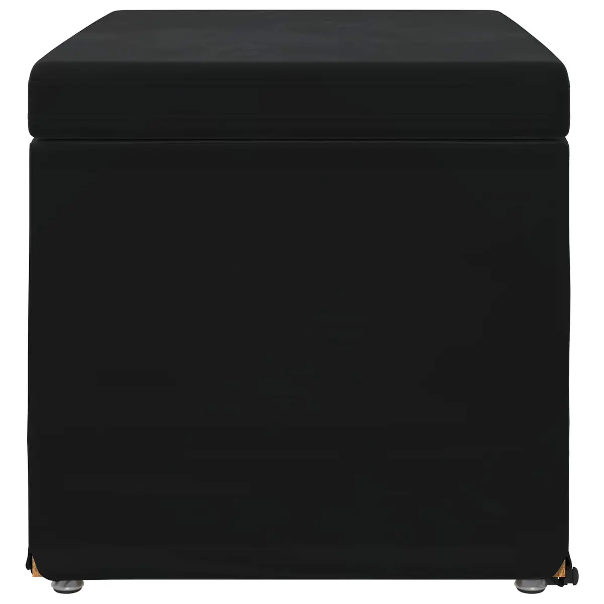 Black Velvet Bar Stool Modern Kitchen Counter Seat Backless Cushioned 61x41x40 cm