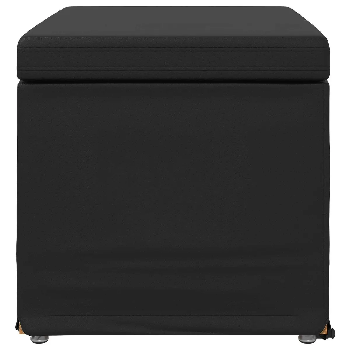 Black Backless Bar Stool Modern Kitchen Dining Seat Faux Leather Cushion