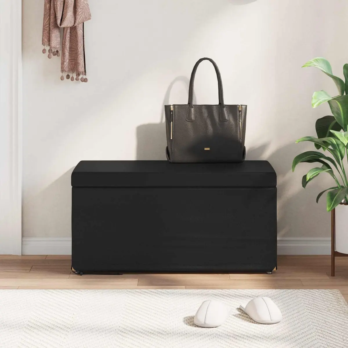Black Backless Stool with Comfort in Mind