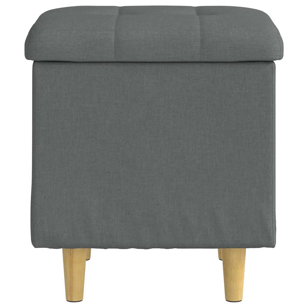Storage Ottoman with Cushion Grey Tufted Design Hidden Compartment Footrest Seat