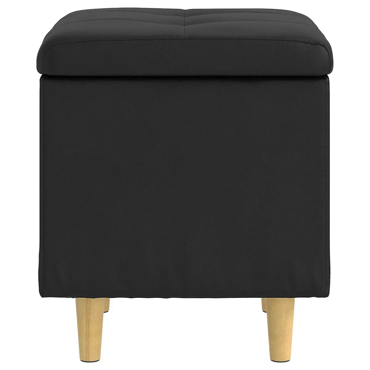 Black Ottoman with Cushion and Hidden Storage