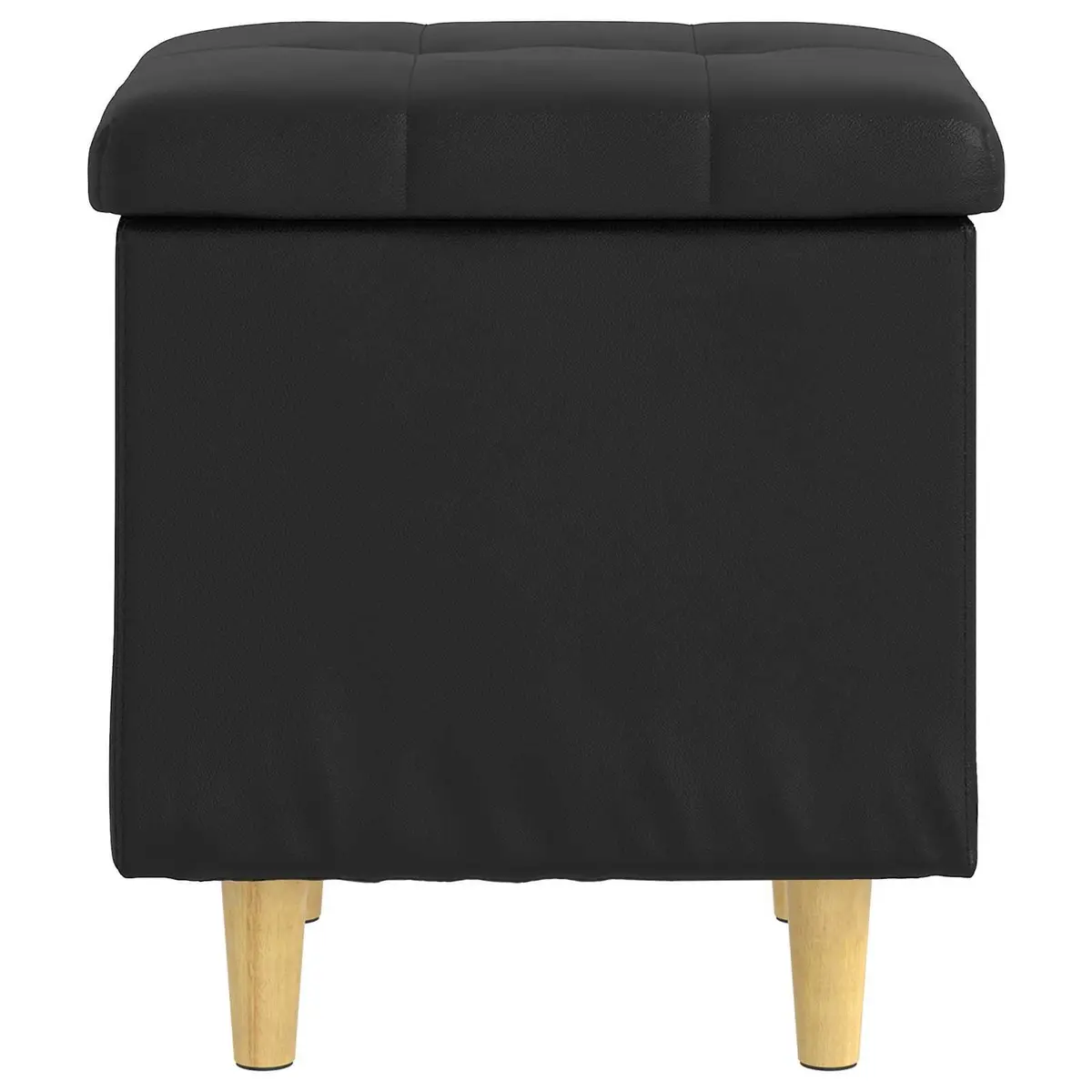 Black Ottoman with Cushion and Hidden Storage