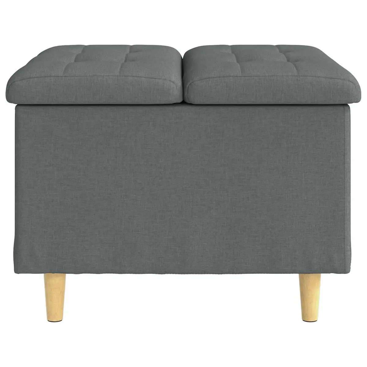Storage Ottoman Indoor Seating Grey Tufted Cushion 60x60x45cm