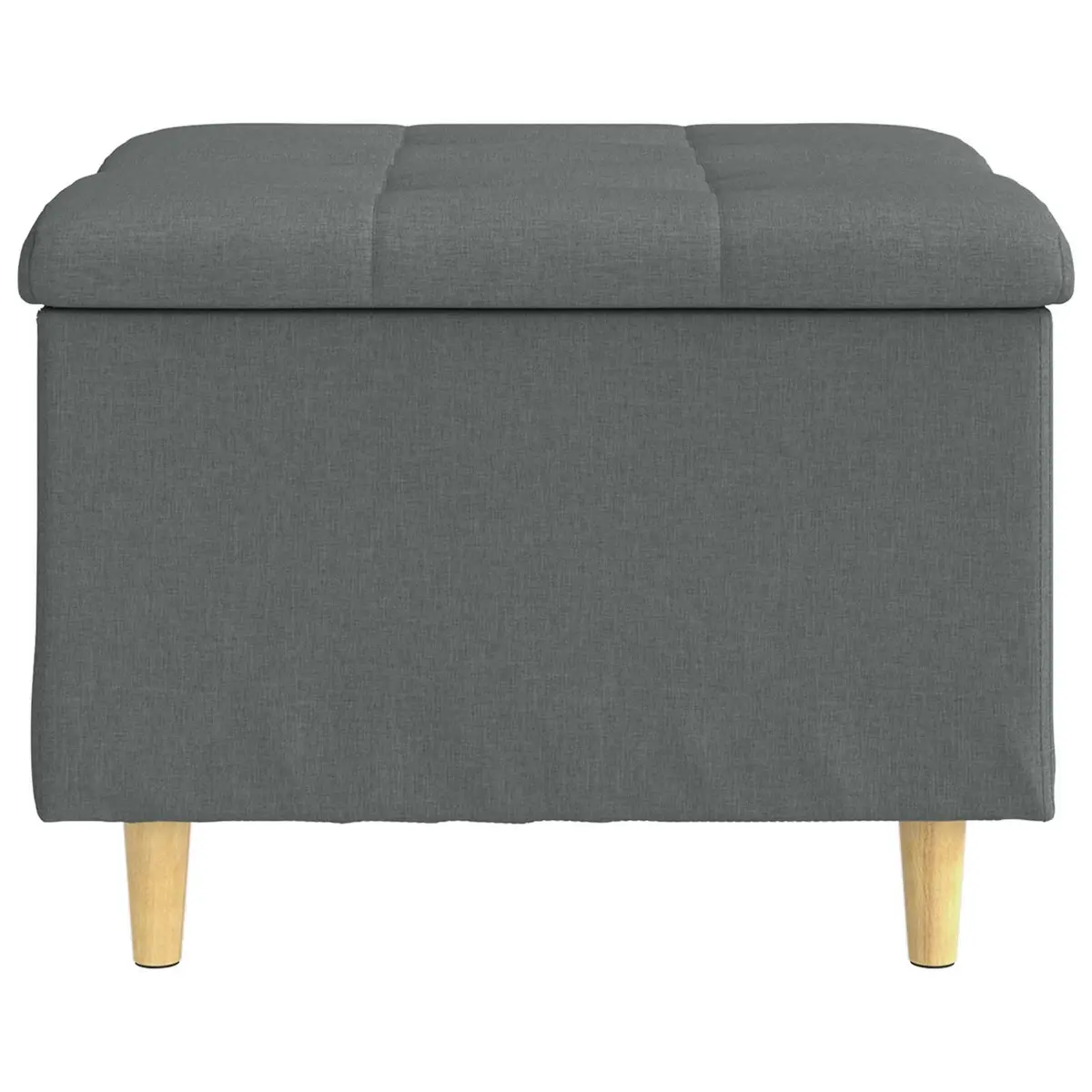 Storage Ottoman Indoor Seating Grey Tufted Cushion 60x60x45cm