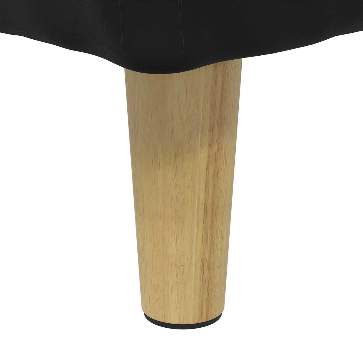 Storage Ottoman with Cushion Tufted Black Velvet Seat Furniture Hidden