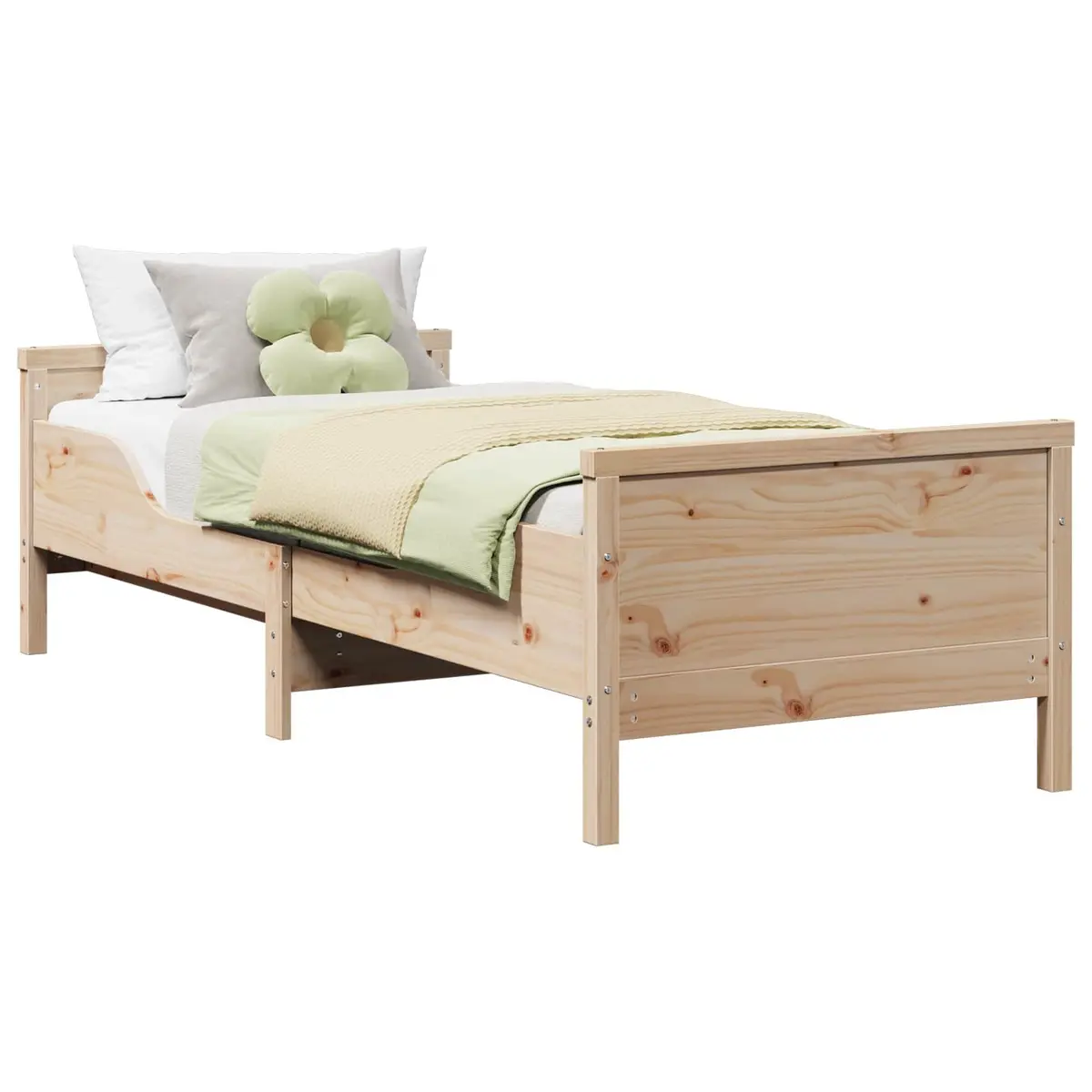 Bed Frame Kids Bedroom Furniture Engineered Wood 80 x 200 cm Beige
