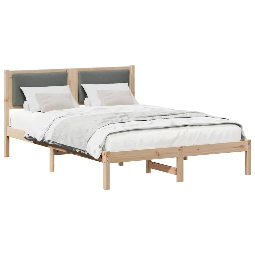 Bed Frame Grey Solid Pine Wood Modern Bedroom 150 x 200 cm