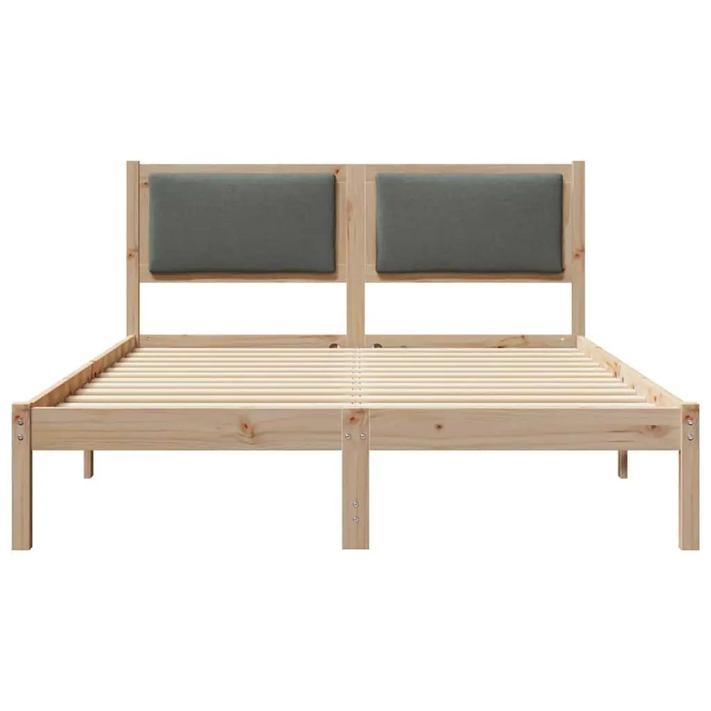 Bed Frame Grey Solid Pine Wood Modern Bedroom 150 x 200 cm