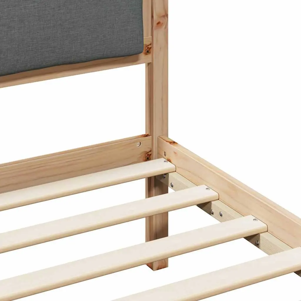 Bed Frame Grey Solid Pine Wood Modern Bedroom 150 x 200 cm