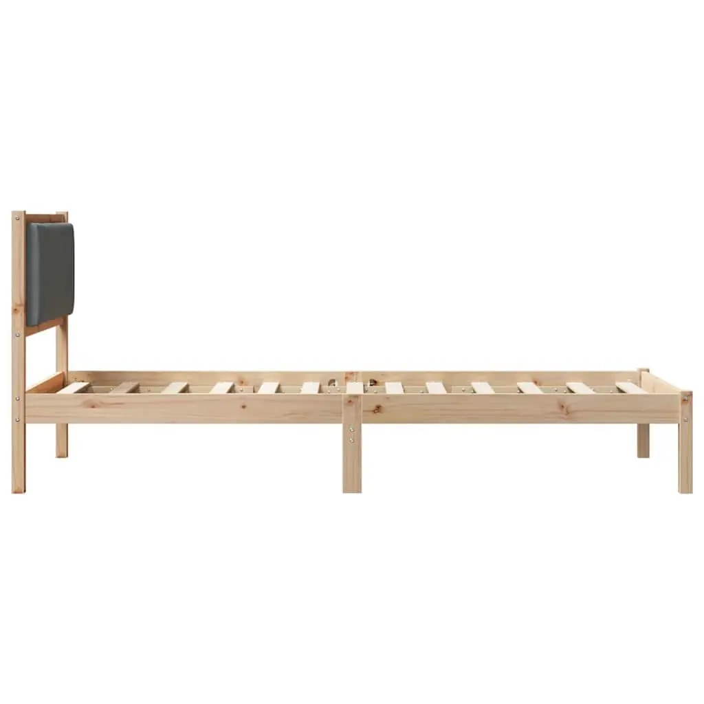 Bed Frame Grey 90 x 190 cm Solid Pine Wood Modern Bedroom