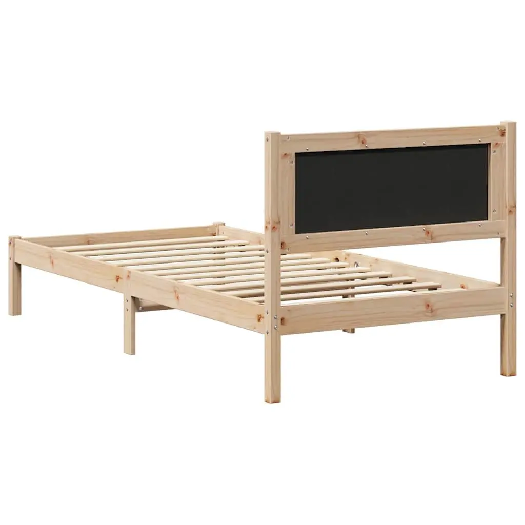 Bed Frame Grey 90 x 190 cm Solid Pine Wood Modern Bedroom