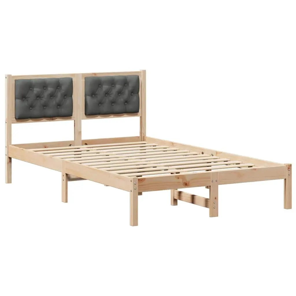 Bed Frame with Headboard 135 x 190 cm Solid Pine Wood Modern Minimalist Design