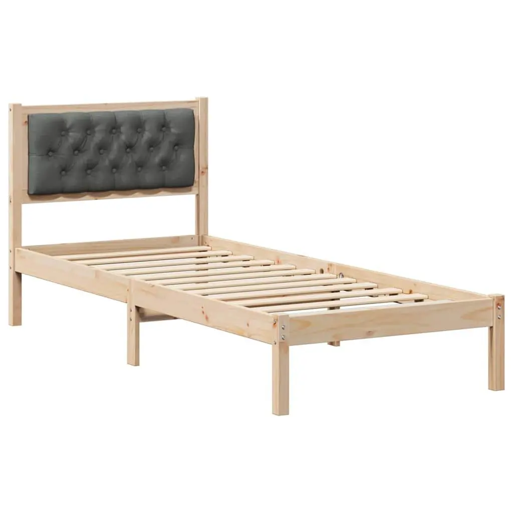 Bed Frame Solid Pine Wood Modern Minimalist 90 x 190 cm Brown