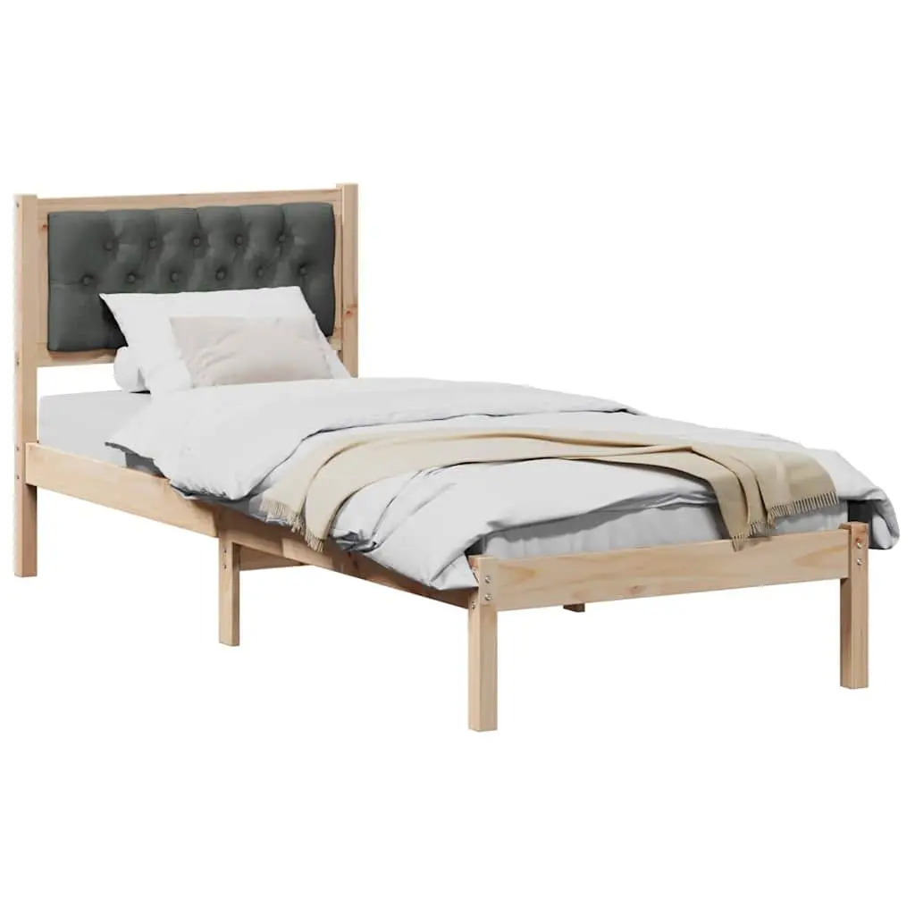 Bed Frame Solid Pine Wood Modern Minimalist 90 x 190 cm Brown