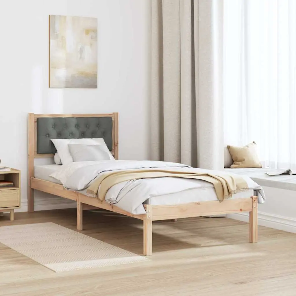 Bed Frame Solid Pine Wood Modern Minimalist 90 x 190 cm Brown