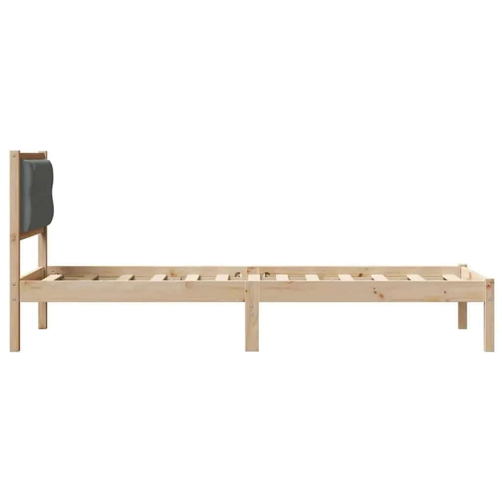 Bed Frame Solid Pine Wood Modern Minimalist 90 x 190 cm Brown