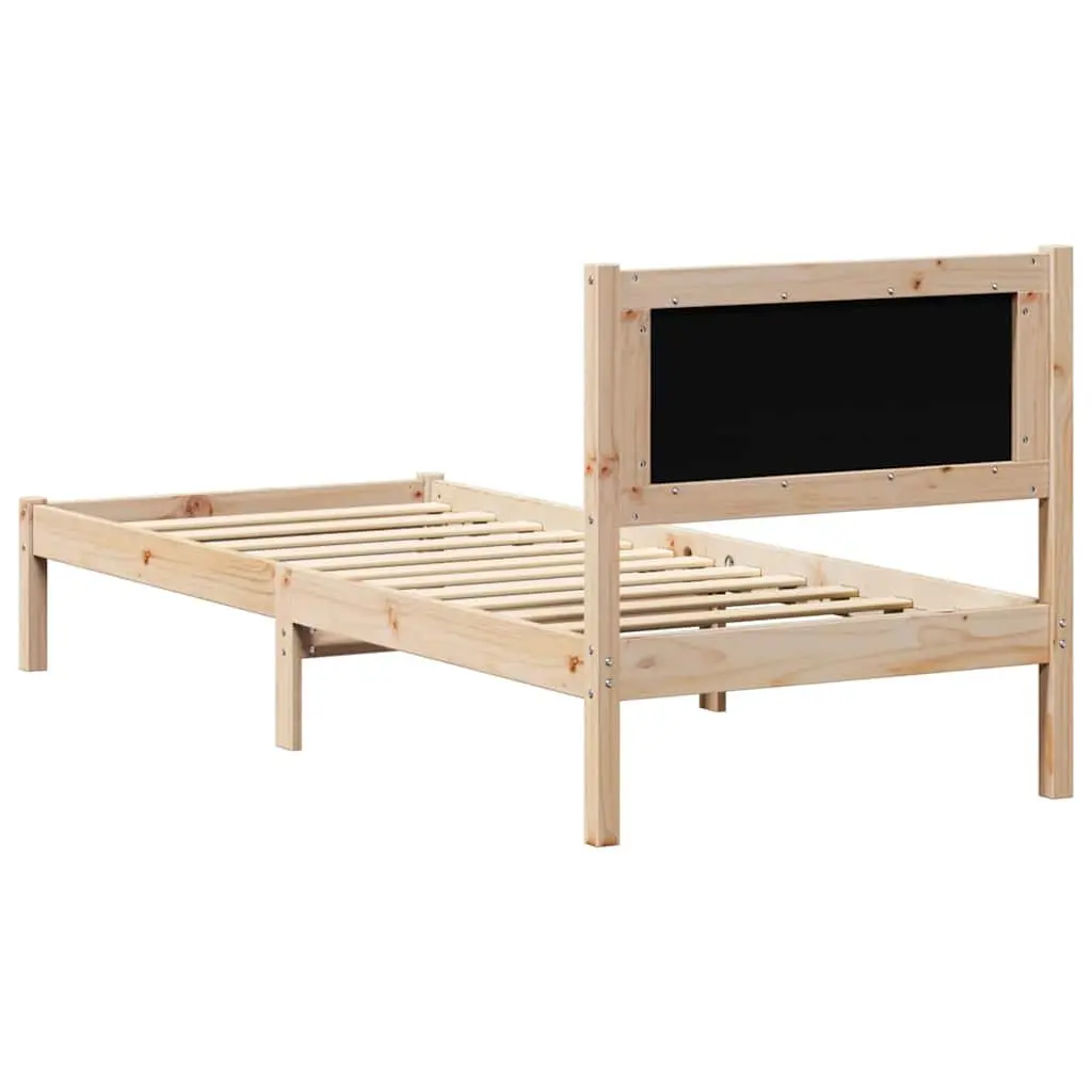 Bed Frame Solid Pine Wood Modern Minimalist 90 x 190 cm Brown