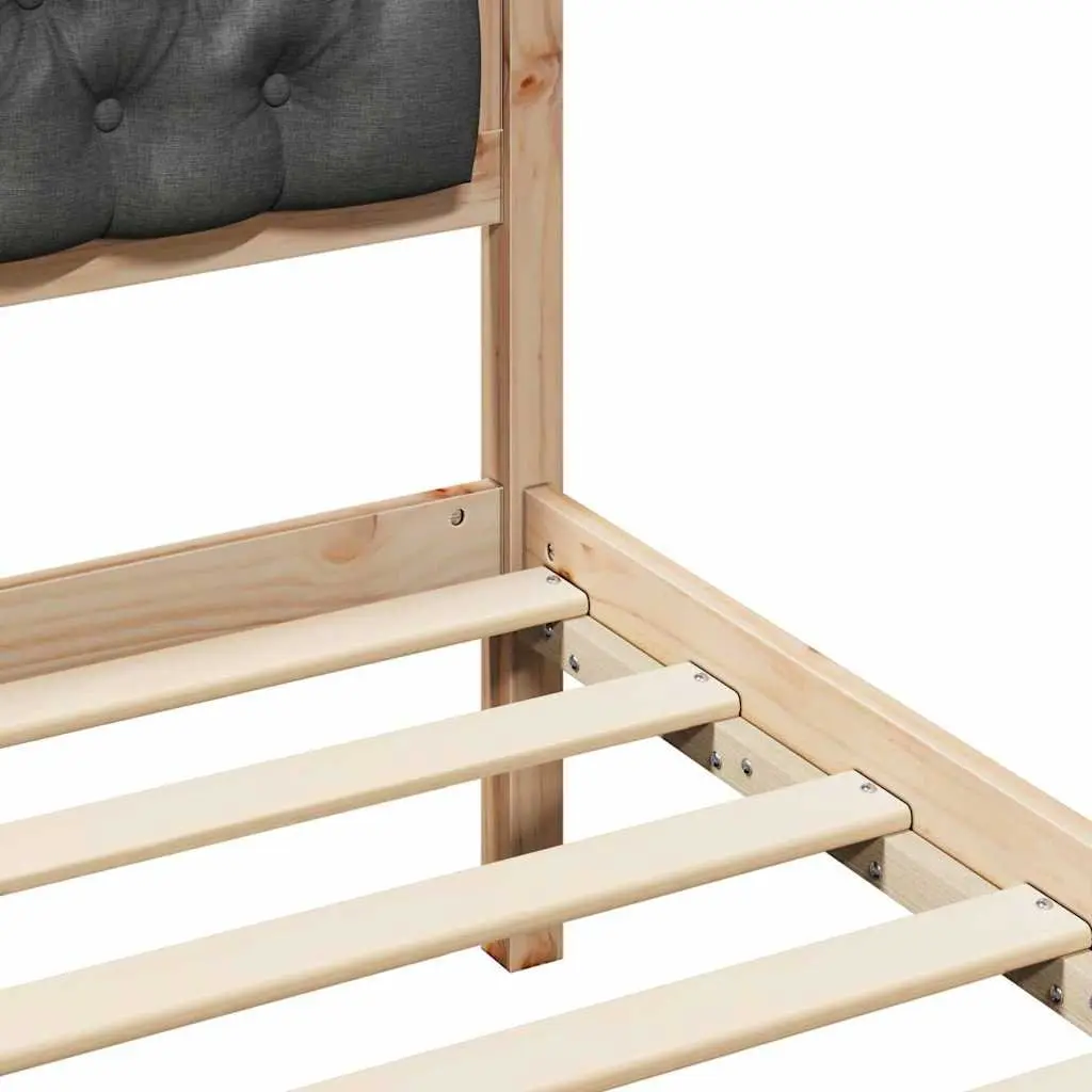 Bed Frame Solid Pine Wood Modern Minimalist 90 x 190 cm Brown