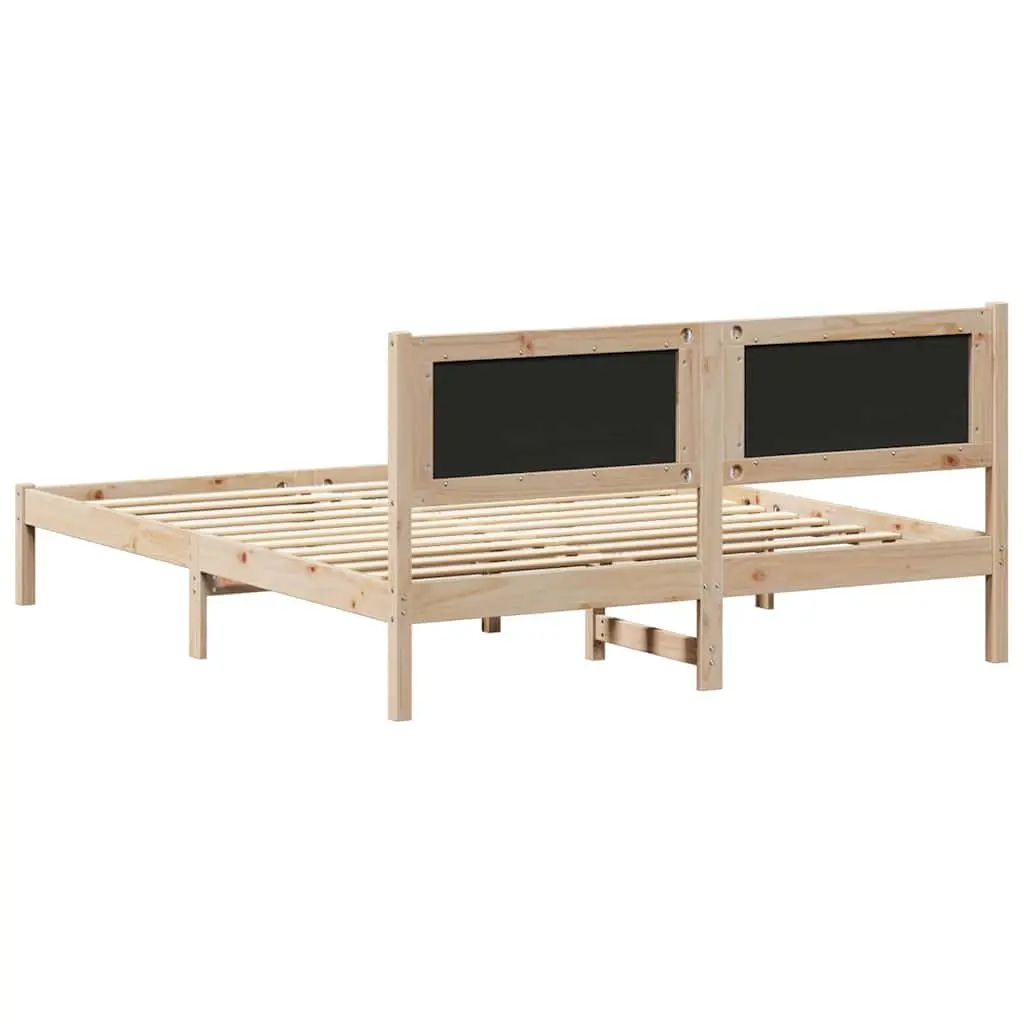 Modern Bed Frame with Upholstered Headboard 150 x 200 cm Dark Grey Bedroom