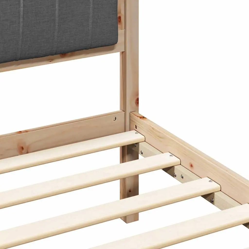 Bed Frame Upholstered Headboard Bedroom Furniture 135 x 190 cm Brown