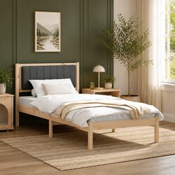 Reliable and Comfortable Bed Frame 90 x 190 cm Dark Grey