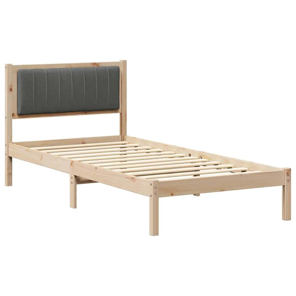 Bed Frame Upholstered Headboard 90 x 190 cm Modern Dark Grey