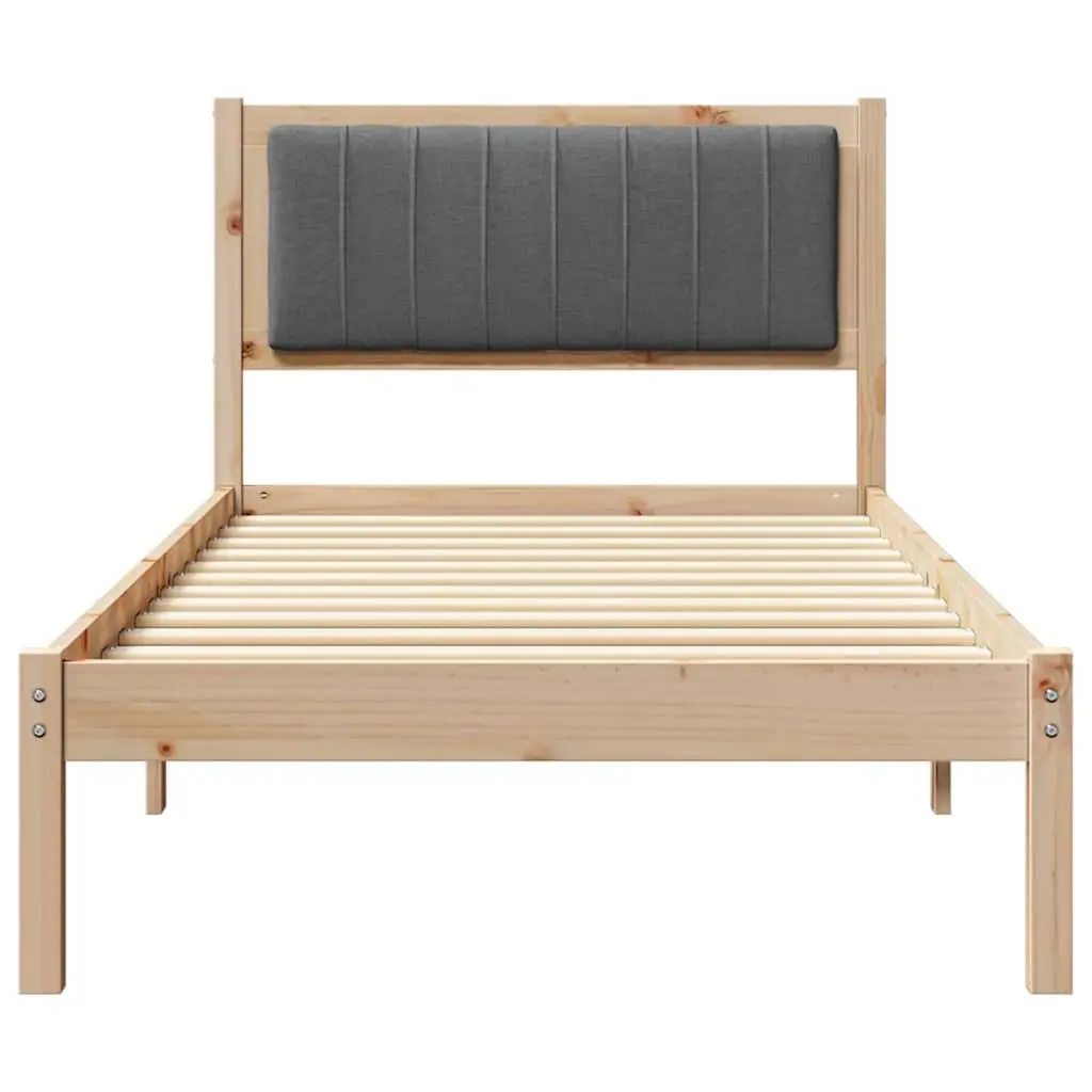 Bed Frame Upholstered Headboard 90 x 190 cm Modern Dark Grey