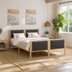 Reliable Bed Frame with Stylish Upholstered Headboard