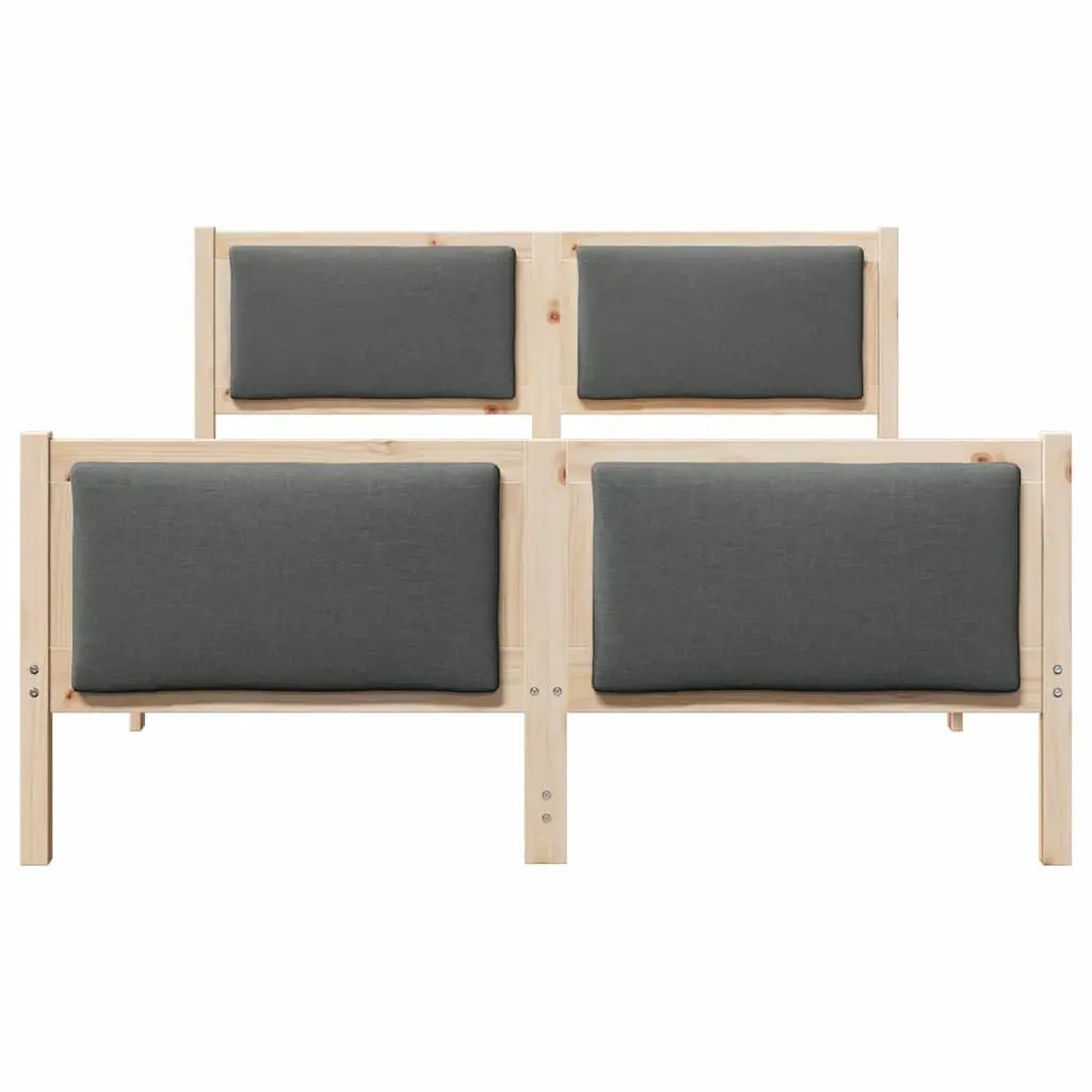 Bed Frame with Fabric Headboard Modern Design Bedroom Furniture 135x190cm