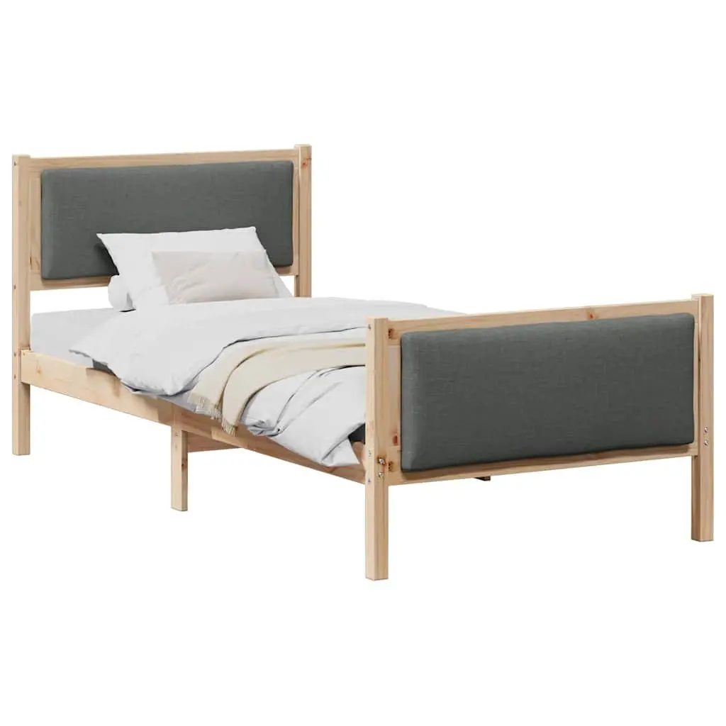 Bed Frame with Headboard 90 x 190 cm Slatted Base Platform Bedroom Furniture