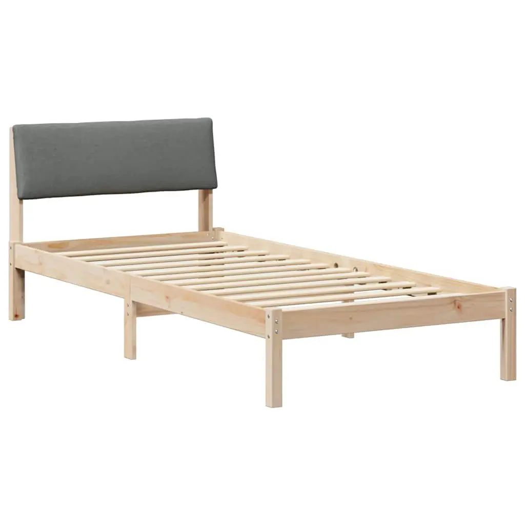Solid Pine Wood Bed Frame Modern Platform 90x190cm Brown Bedroom Furniture