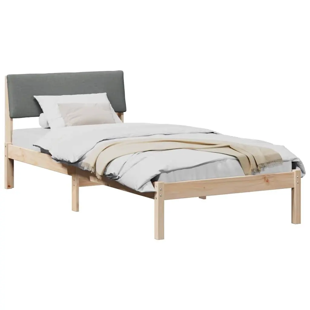 Solid Pine Wood Bed Frame Modern Platform 90x190cm Brown Bedroom Furniture