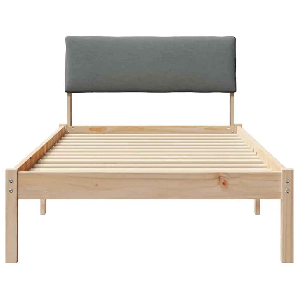 Solid Pine Wood Bed Frame Modern Platform 90x190cm Brown Bedroom Furniture