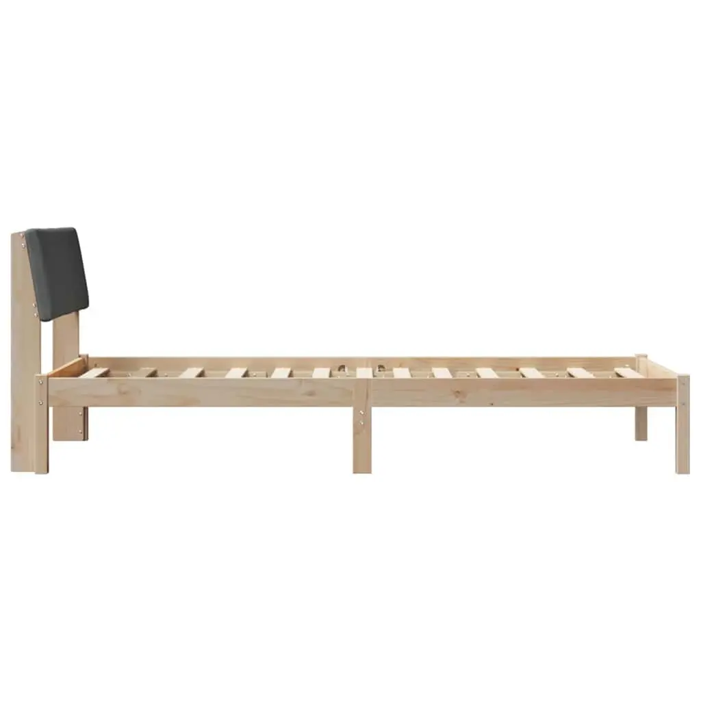 Solid Pine Wood Bed Frame Modern Platform 90x190cm Brown Bedroom Furniture