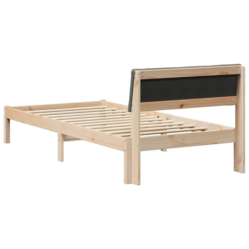 Solid Pine Wood Bed Frame Modern Platform 90x190cm Brown Bedroom Furniture