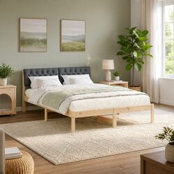 Warm and Functional Pine Bed Frame 150x200cm