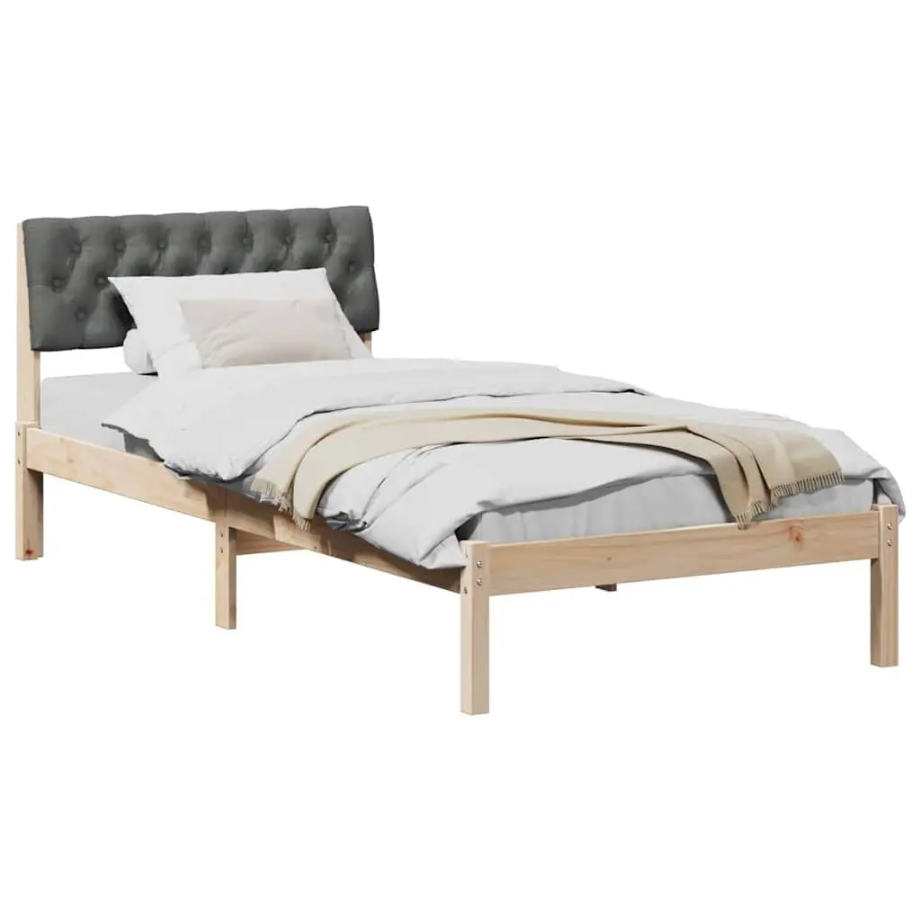 90x190cm Bed Frame with Headboard in Pine Wood