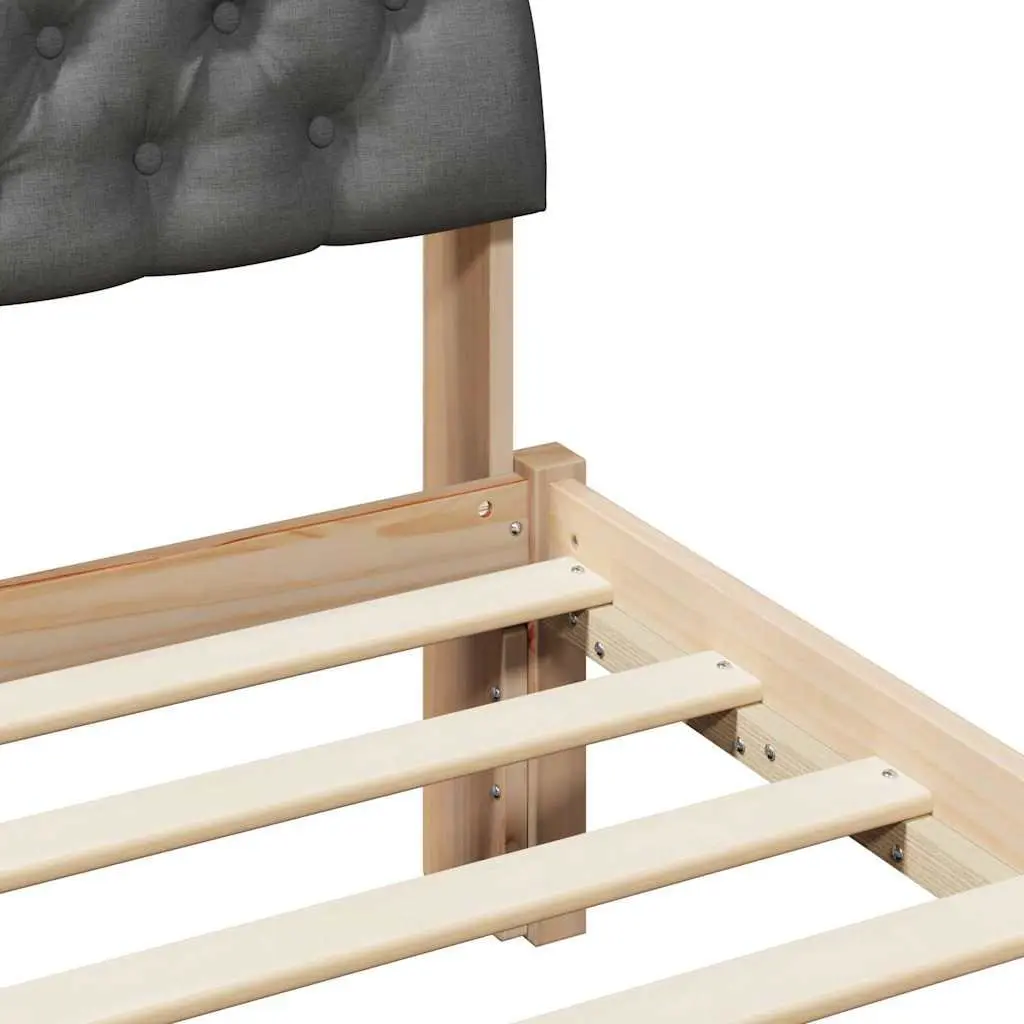 90x190cm Bed Frame with Headboard in Pine Wood