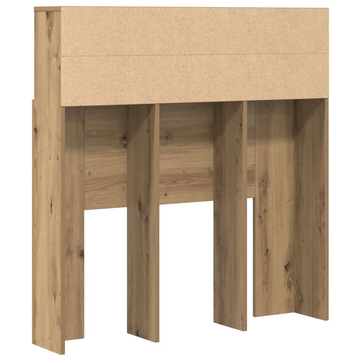 Wall-Mounted Headboard Cabinet Bedroom Storage Shelving Modern Brown Engineered Wood