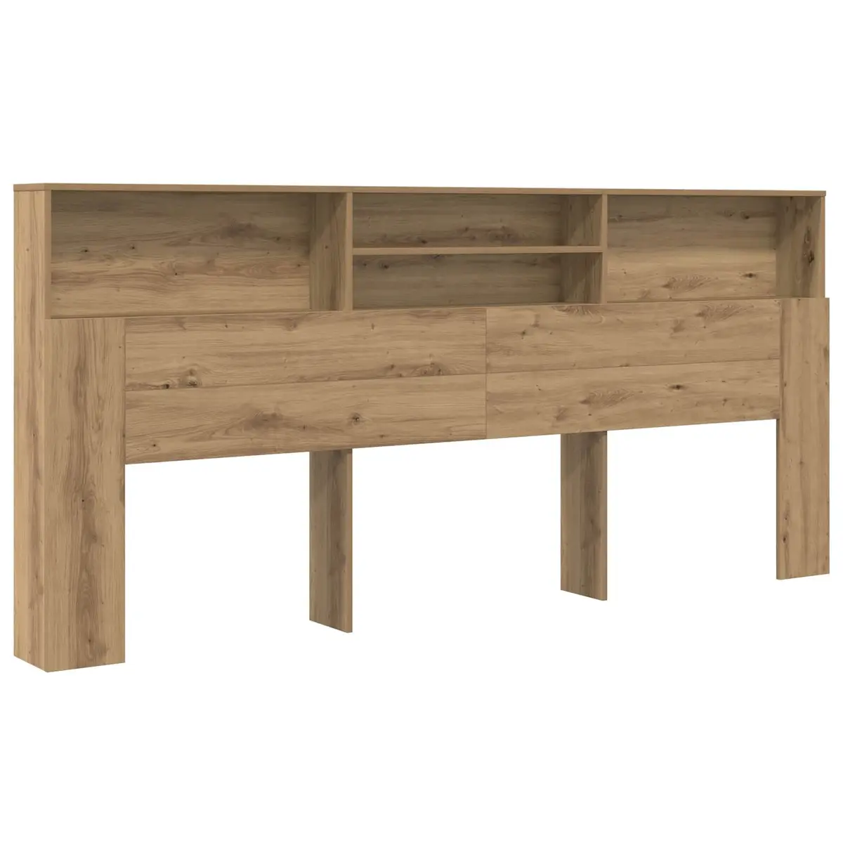 Wall-Mounted Headboard Cabinet Modern Bedroom Storage Engineered Wood Brown