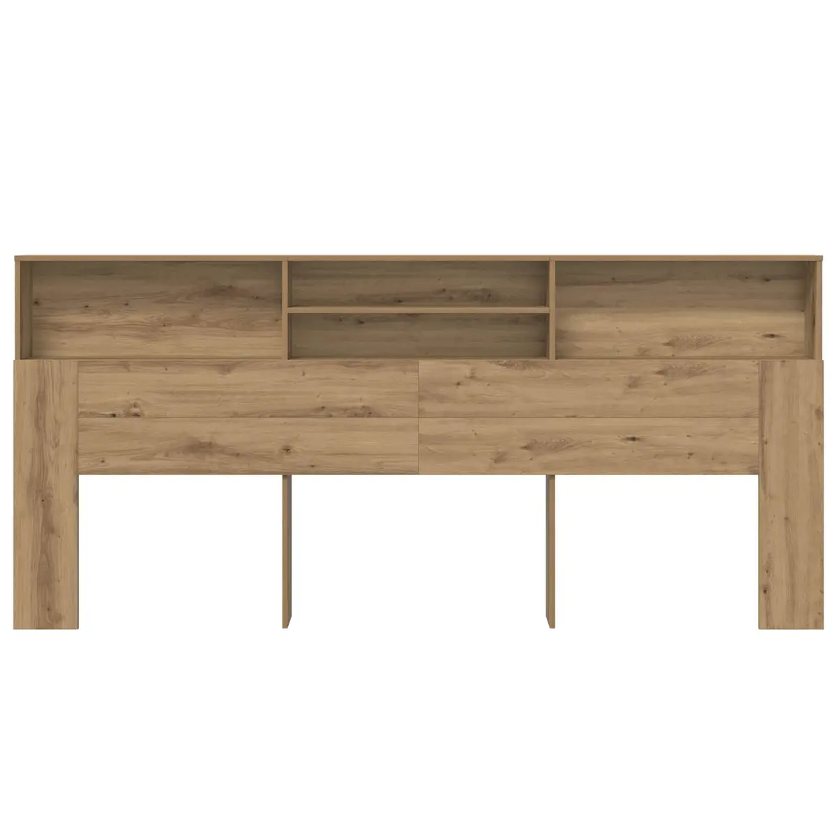 Wall-Mounted Headboard Cabinet Modern Bedroom Storage Engineered Wood Brown