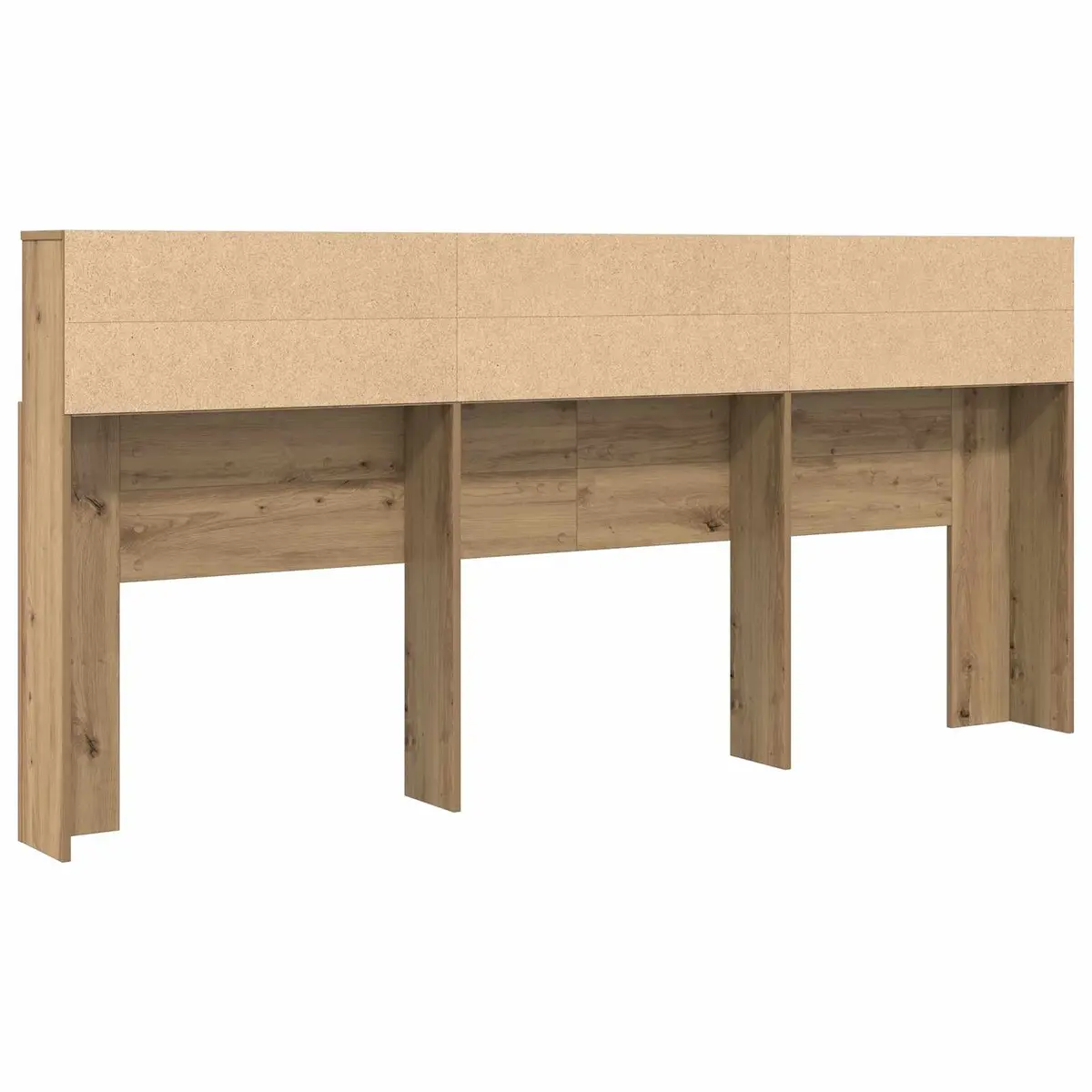 Wall-Mounted Headboard Cabinet Modern Bedroom Storage Engineered Wood Brown