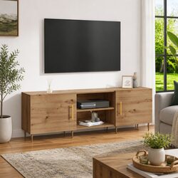 Warm and Practical 150cm Modern TV Cabinet in Brown
