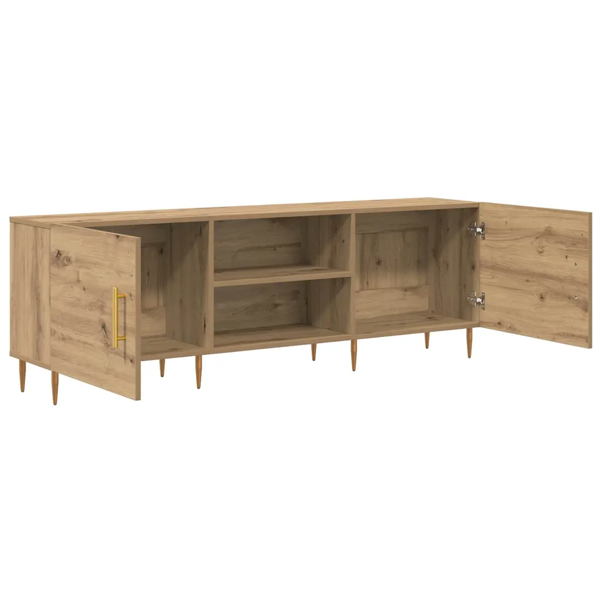 TV Cabinet Modern Rectangular Storage Unit 150cm Brown Engineered Wood