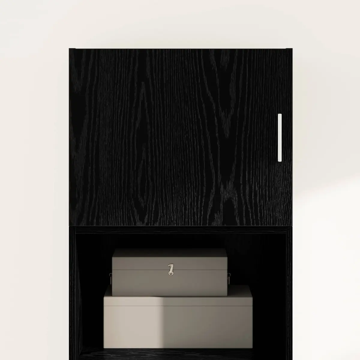 Wall Cabinet Storage Furniture Rustic Wooden Black Oak 50 x 42.5 x 40 cm