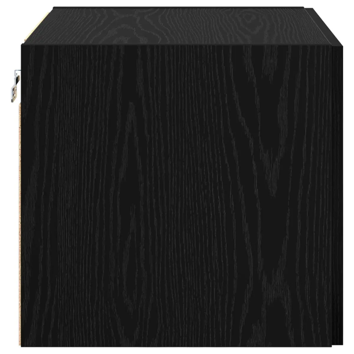 Wall Cabinet Storage Furniture Rustic Wooden Black Oak 50 x 42.5 x 40 cm