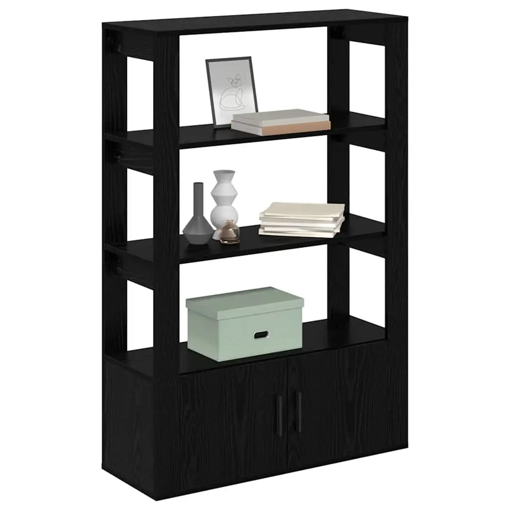 Sideboard Storage Cabinet Buffet Adjustable Shelves Black Oak 30 x 80 x 119.5 cm