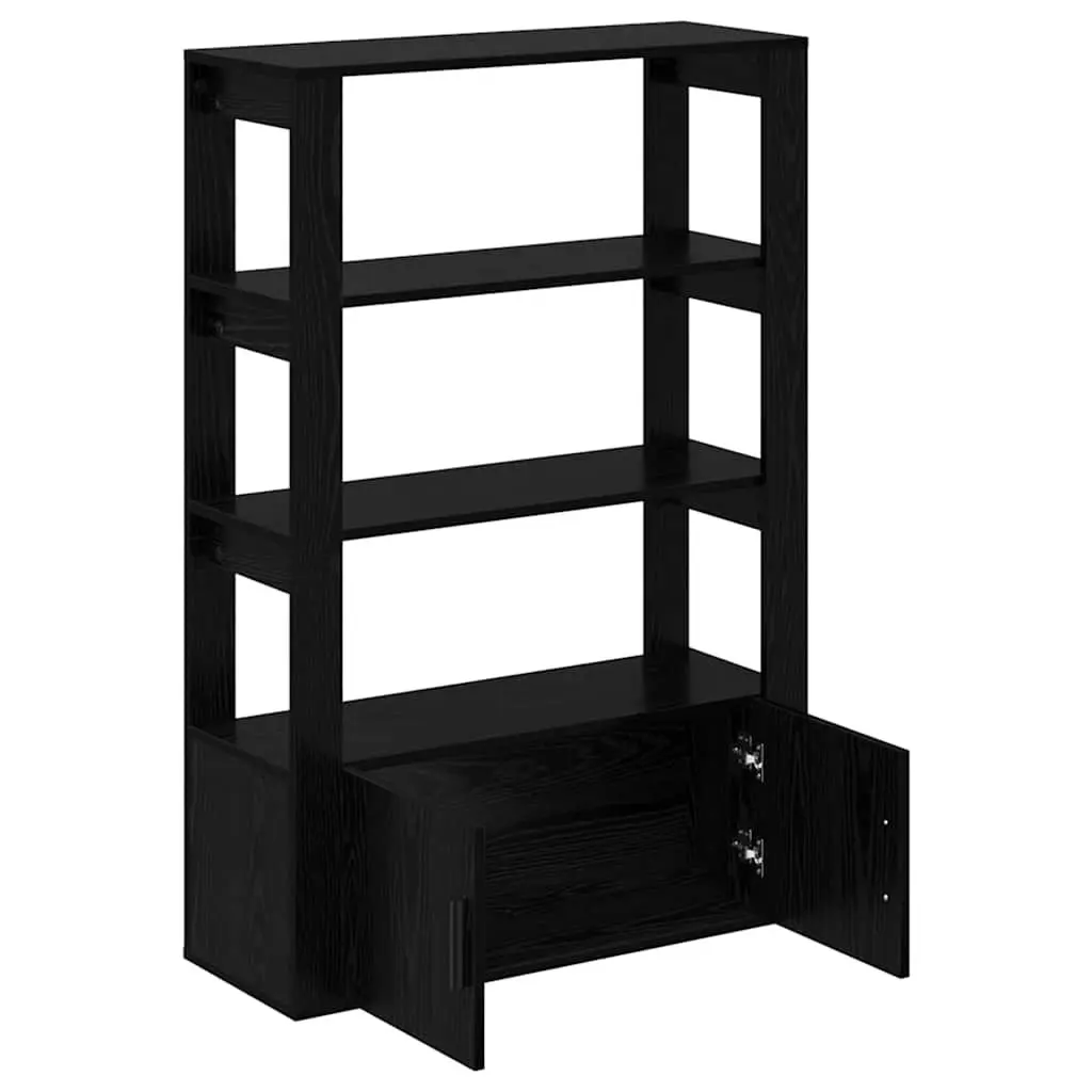 Sideboard Storage Cabinet Buffet Adjustable Shelves Black Oak 30 x 80 x 119.5 cm