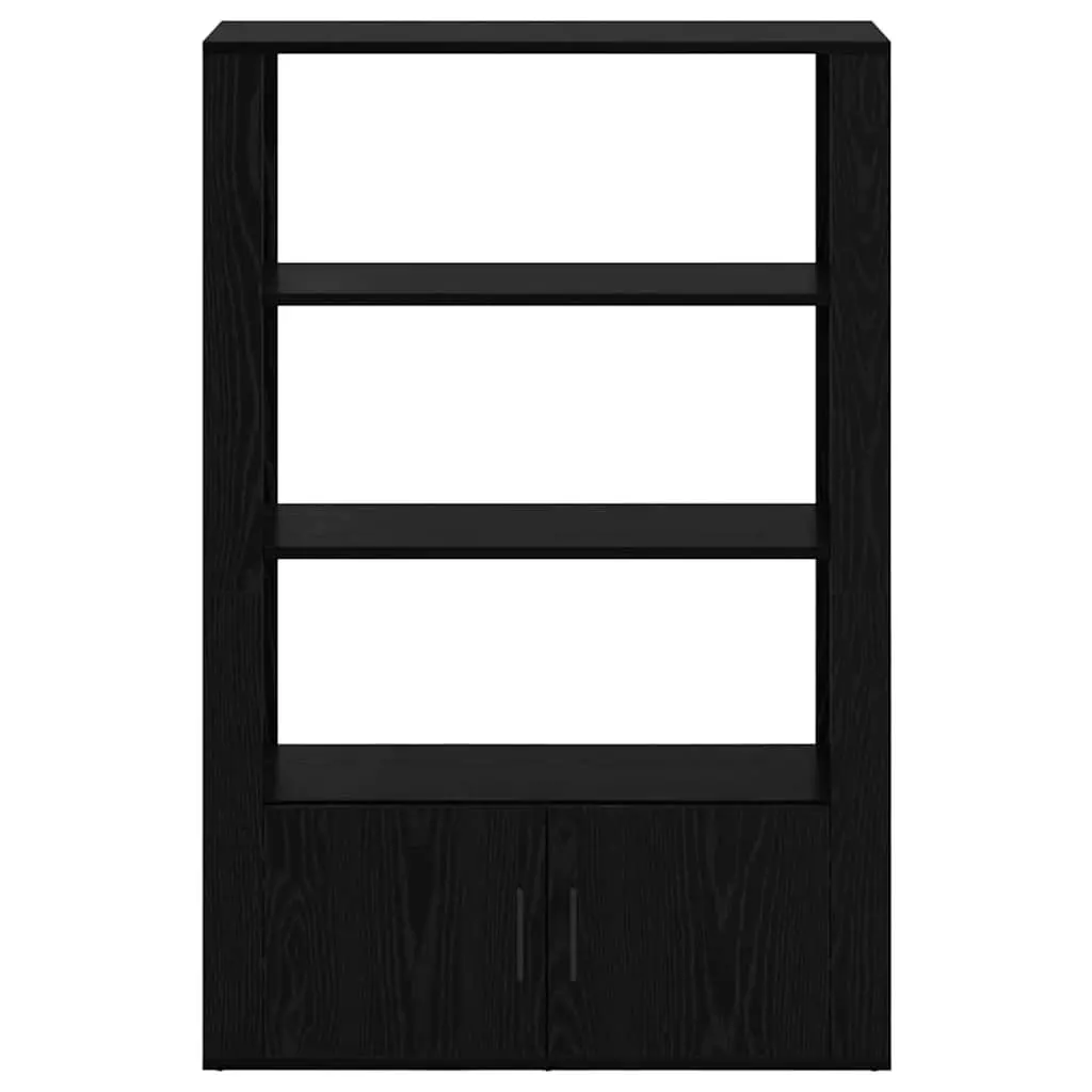 Sideboard Storage Cabinet Buffet Adjustable Shelves Black Oak 30 x 80 x 119.5 cm