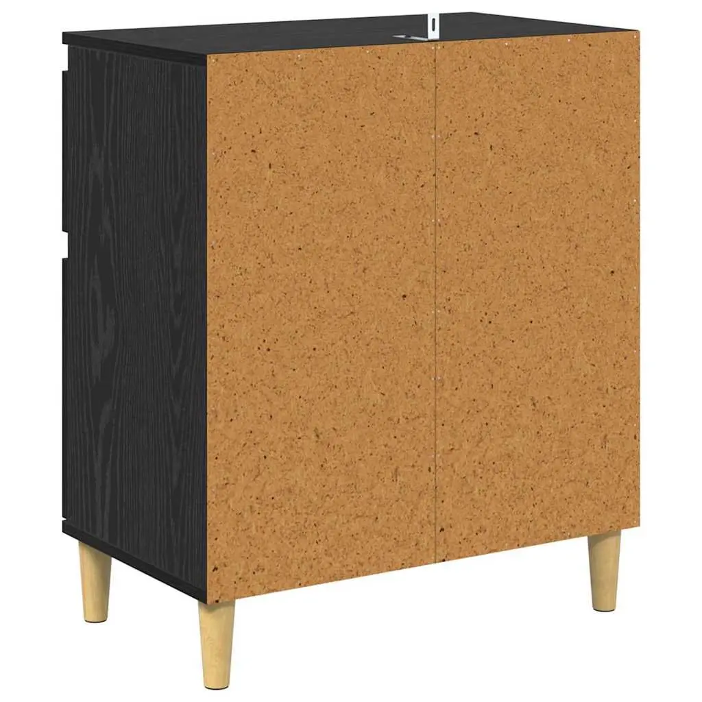 Sideboard Cabinet with Drawer Black Oak Living Room Storage Furniture 60x35x70cm
